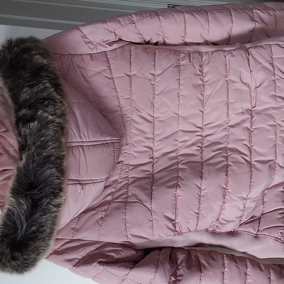 Snobbish collections long sleeve Zipper snap down w/hood winter jacket pink larg - Picture 7 of 12